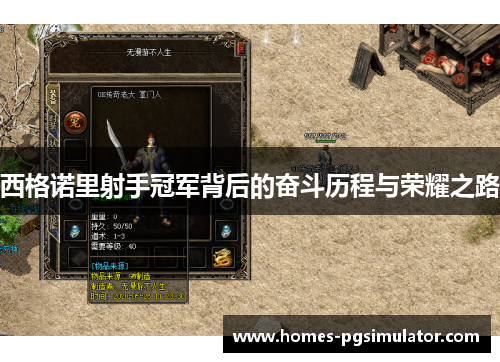 西格诺里射手冠军背后的奋斗历程与荣耀之路